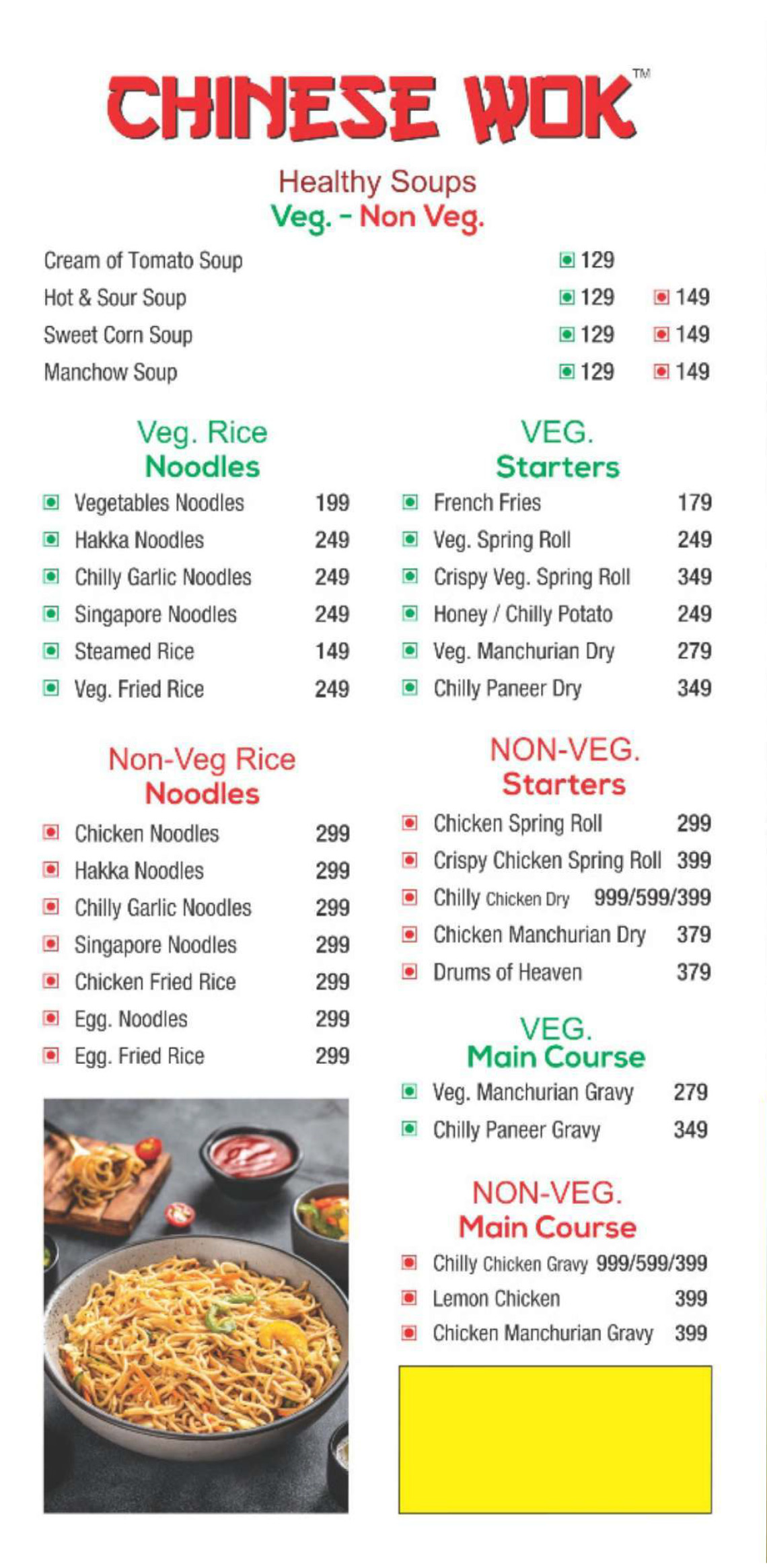 Chawla's Menu